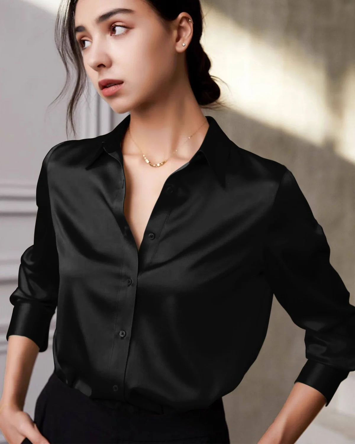 22 Momme Silk Long Sleeve Shirt for Women