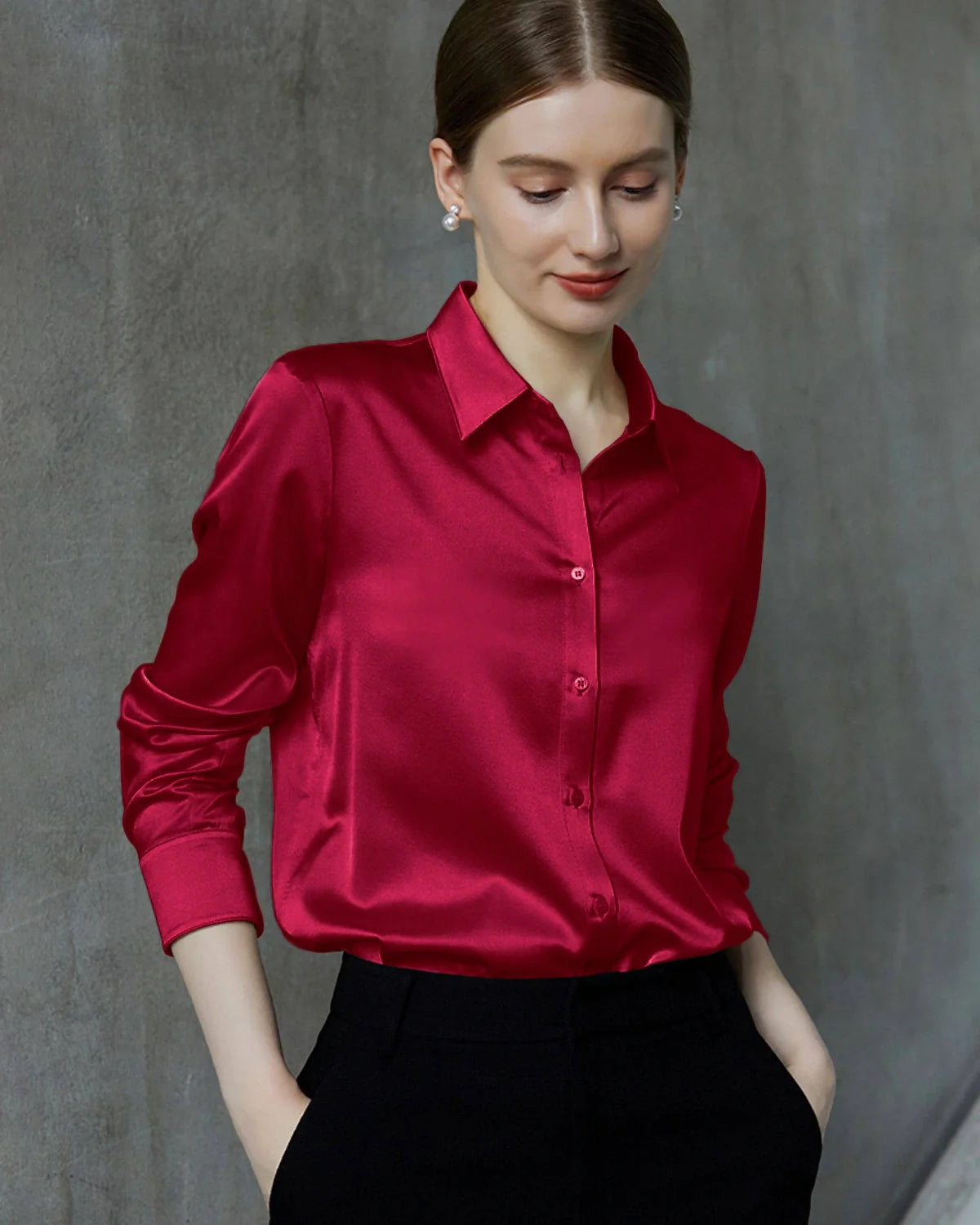 22 Momme Silk Long Sleeve Shirt for Women