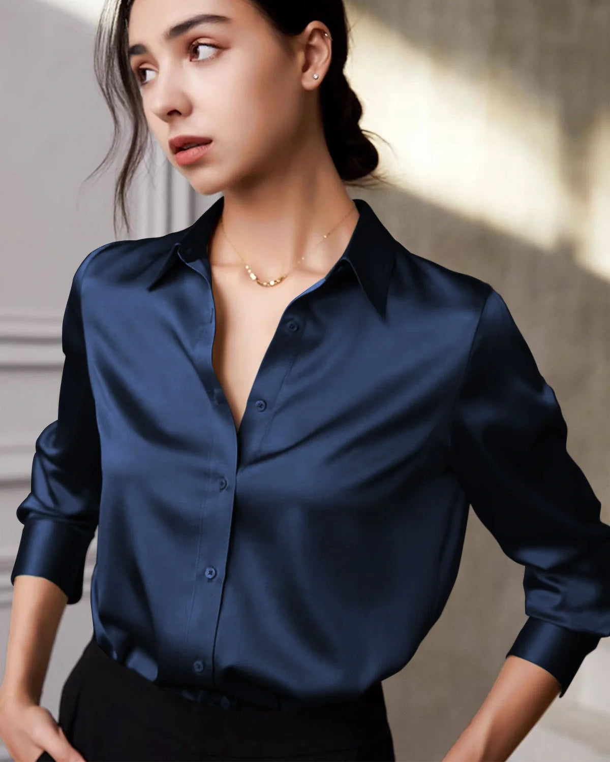 22 Momme Silk Long Sleeve Shirt for Women