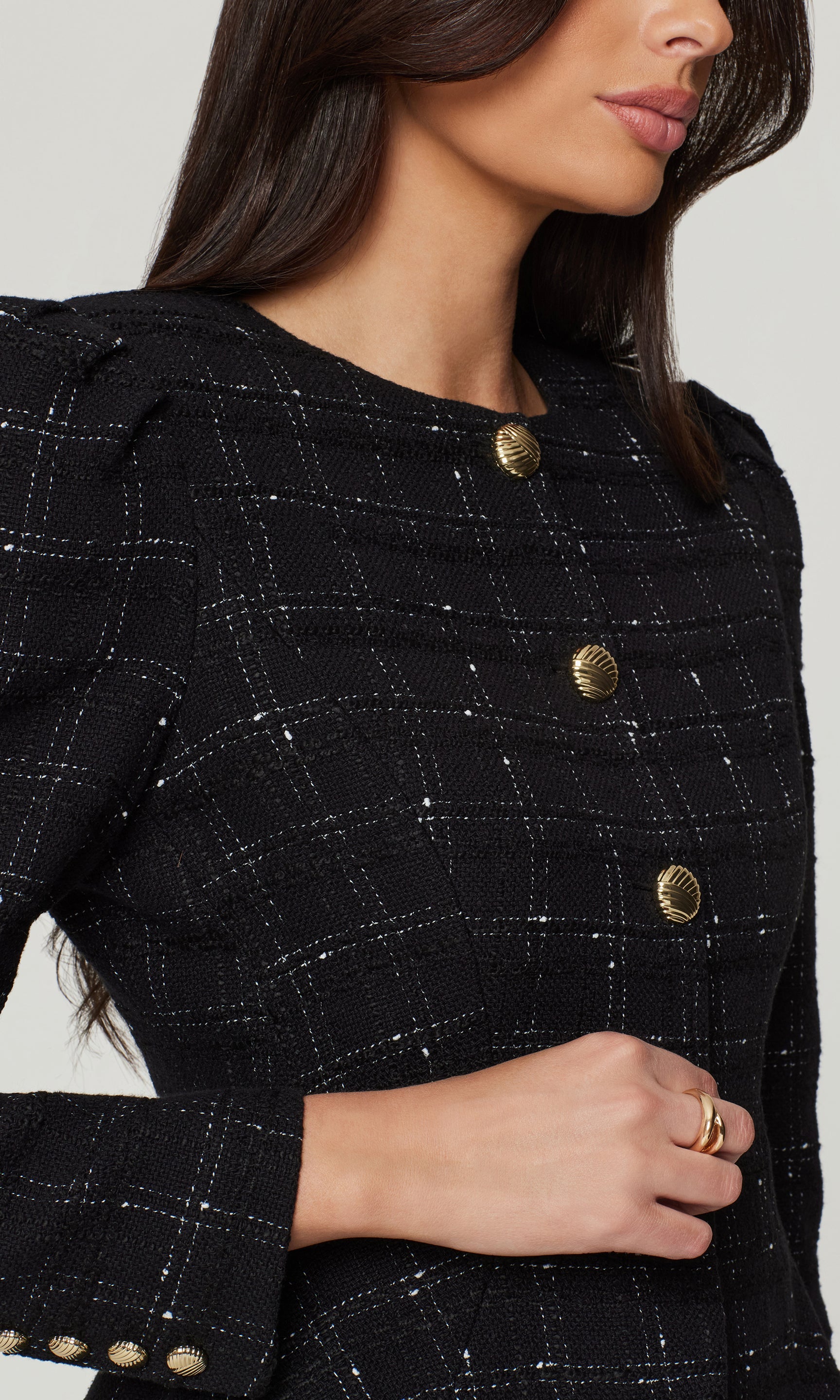 Cynthia Windowpane Tweed Jacket