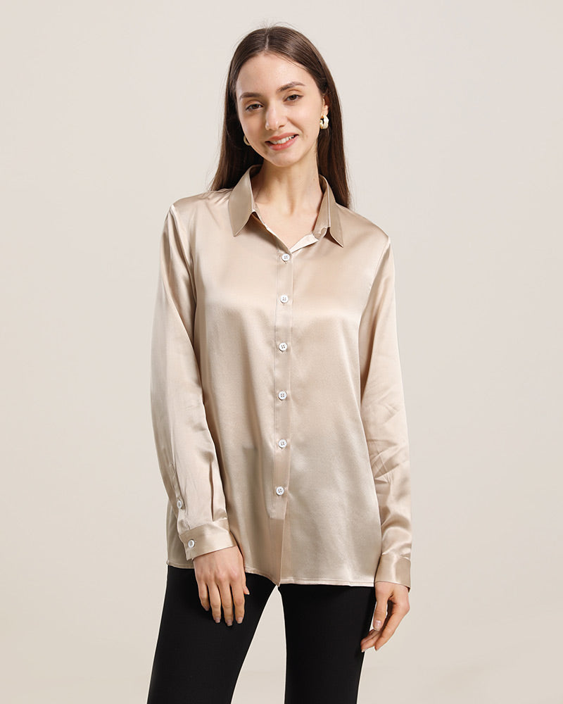 19 Momme Basic Silk Shirt for Women