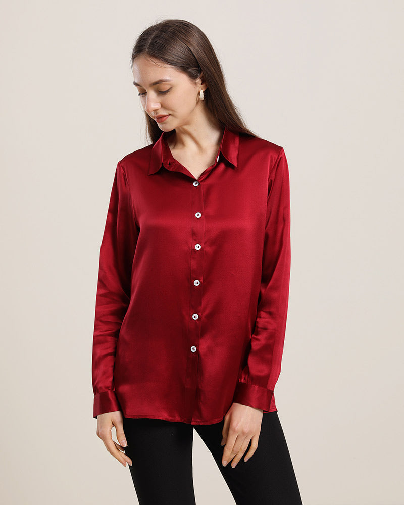 19 Momme Basic Silk Shirt for Women