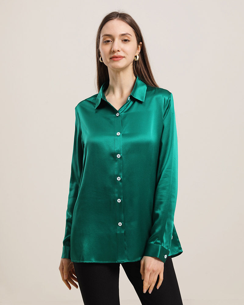 19 Momme Basic Silk Shirt for Women