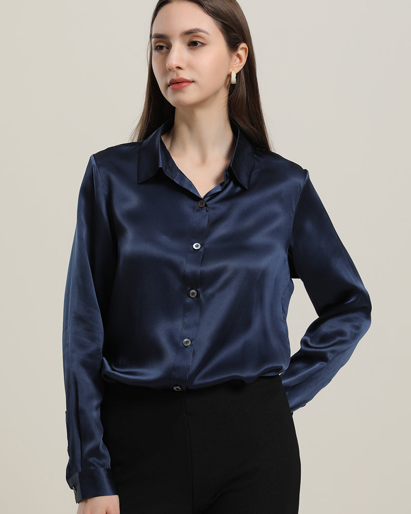 19 Momme Basic Silk Shirt for Women