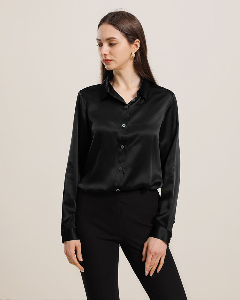 19 Momme Basic Silk Shirt for Women