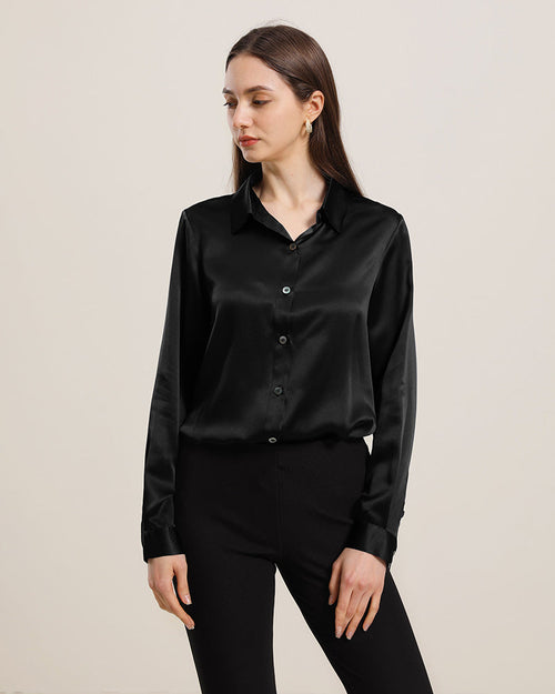 19 Momme Basic Silk Shirt for Women