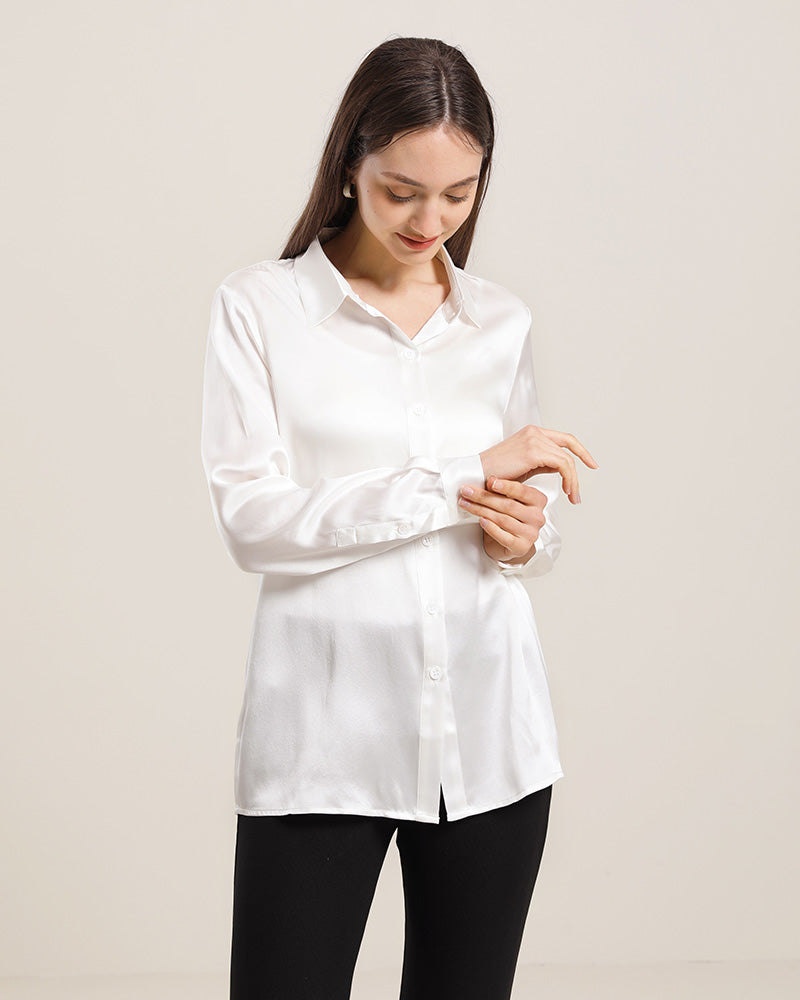 19 Momme Basic Silk Shirt for Women